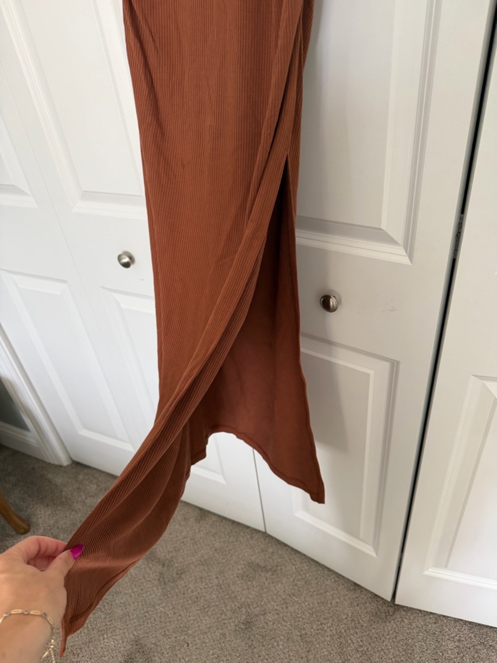 l*space Rust-Tone Ribbed Midi Dress - Picture 4 of 5